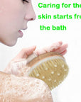Dry Body Brush – Natural Bristle Exfoliator for Lymphatic Drainage, Cellulite, and Smooth Skin
