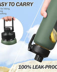 Glass Water Bottle (BPA-free, neutral tones)