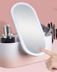Large Capacity Travel Cosmetic Case with LED Lights Mirror Toiletries Organizer Box Makeup Storage Box Portable Cosmetic Bag